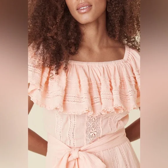 Free People X SPELL Cassie Lace gown in Petal Size XL - Picture 15 of 15